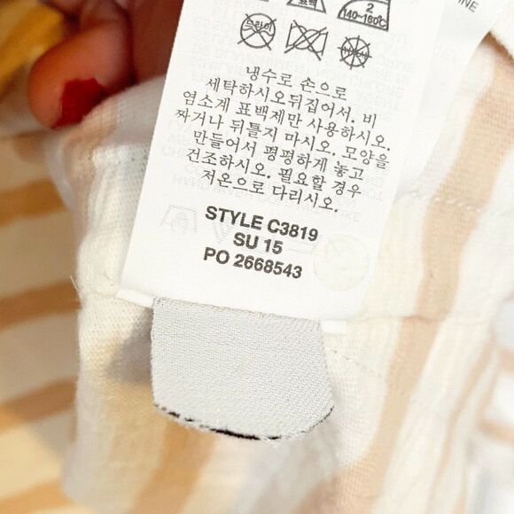 J. Crew Women’s Sequined Sailor Side Cream Tan Striped Shirt Size Small - Picture 8 of 8